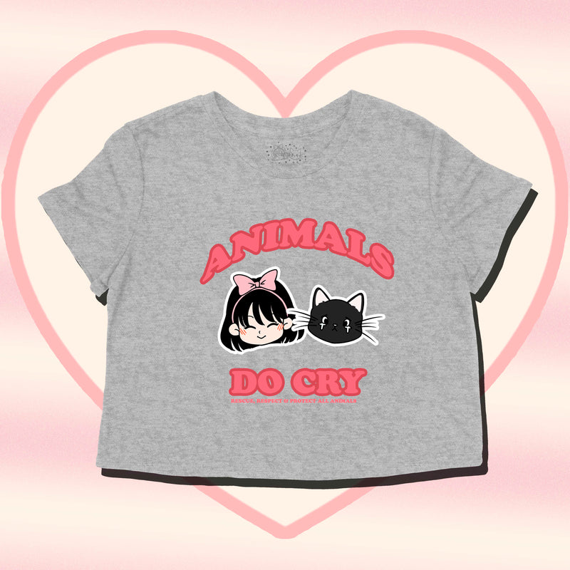 Load image into Gallery viewer, Unisex | Animals Do Cry Logo | Cut Crop Top
