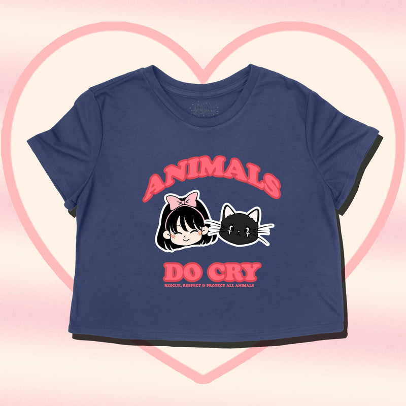 Load image into Gallery viewer, Unisex | Animals Do Cry Logo | Cut Crop Top
